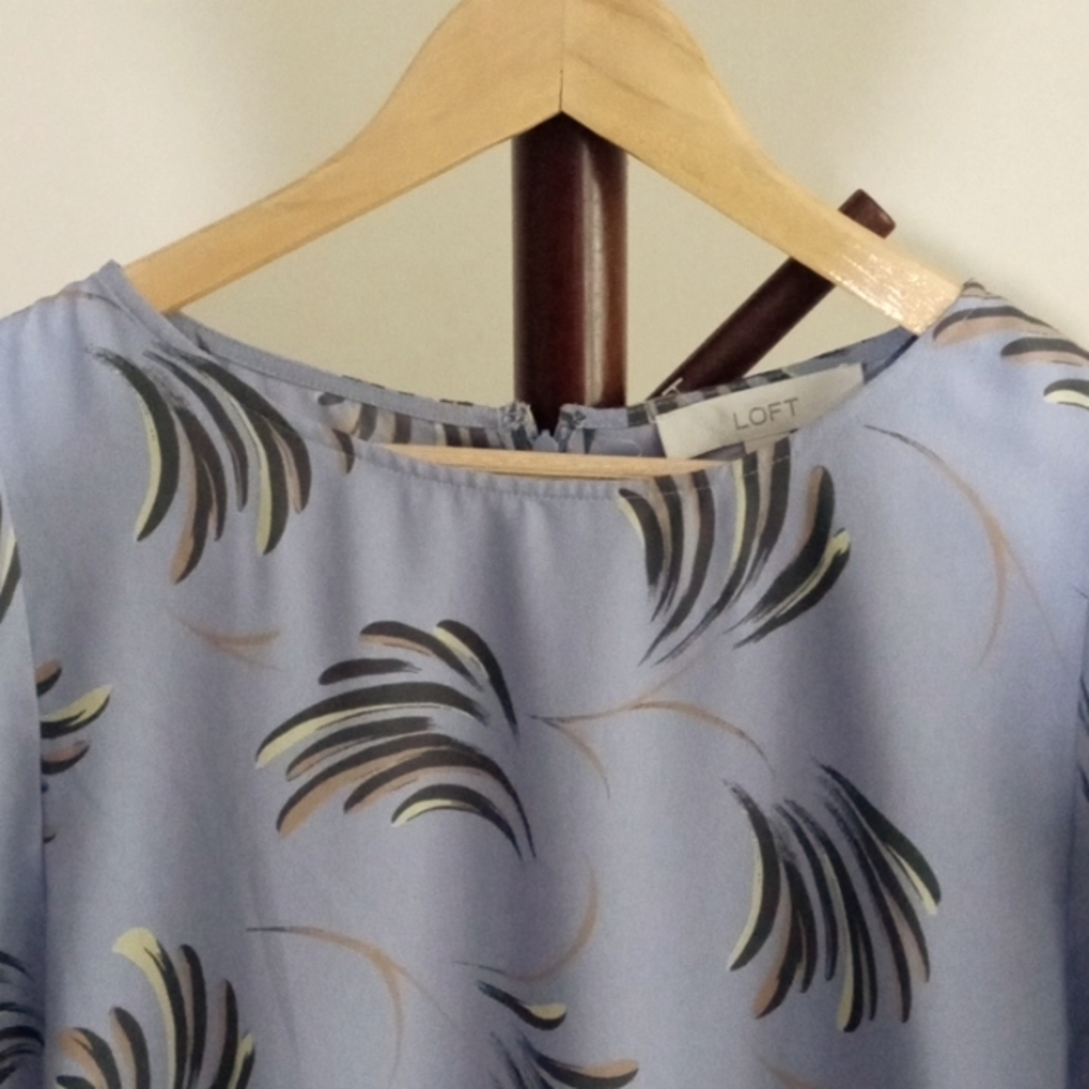 LOFT Printed Ruffle Blouse - Picture 2 of 3